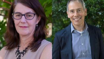 Allison Levine (left) is outgoing associate dean for the arts and humanities at UVA's College and Graduate School of Arts & Sciences, while Christian McMillen (right) is stepping down as associate dean for the social sciences.