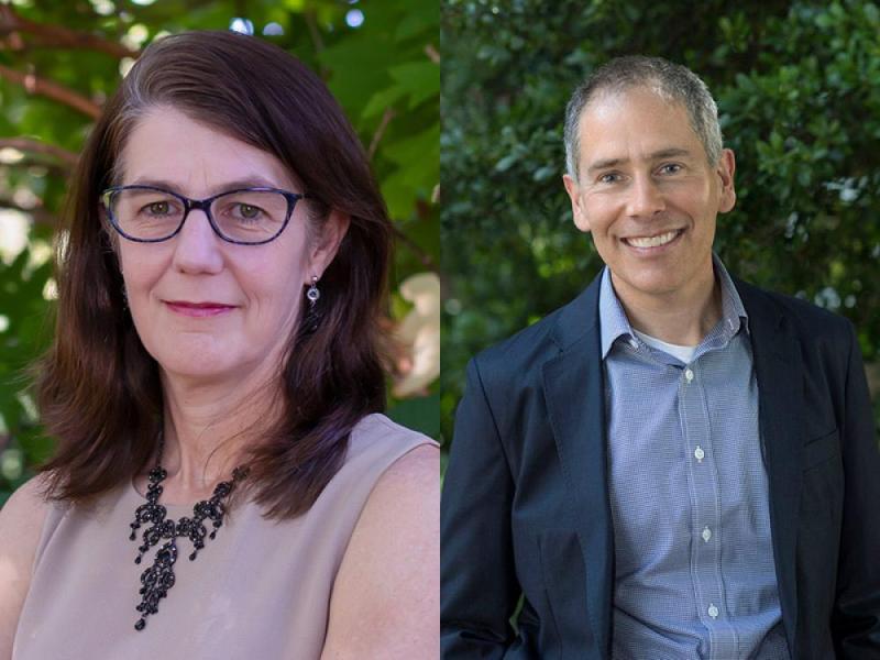 Allison Levine (left) is outgoing associate dean for the arts and humanities at UVA's College and Graduate School of Arts & Sciences, while Christian McMillen (right) is stepping down as associate dean for the social sciences.