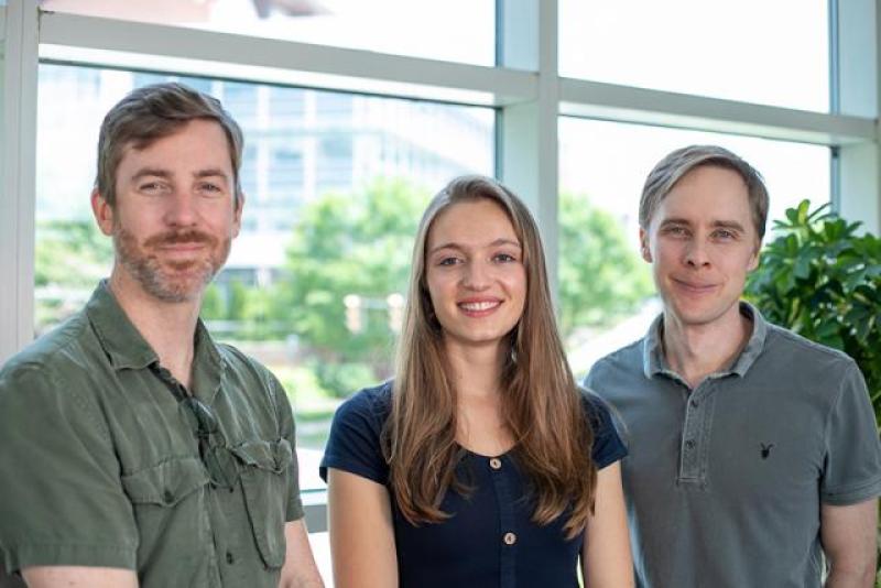 John Campbell, a molecular neuroscientist and biology professor with the College and Graduate School of Arts & Sciences (left), doctoral candidate Tatiana Coverdell (center) and Stephen Abbott, a pharmacology professor with UVA’s School of Medicine (right), have discovered a neural pathway from the brain to the esophagus that opens a new avenue of approach to the treatment of esophageal motility disorders.