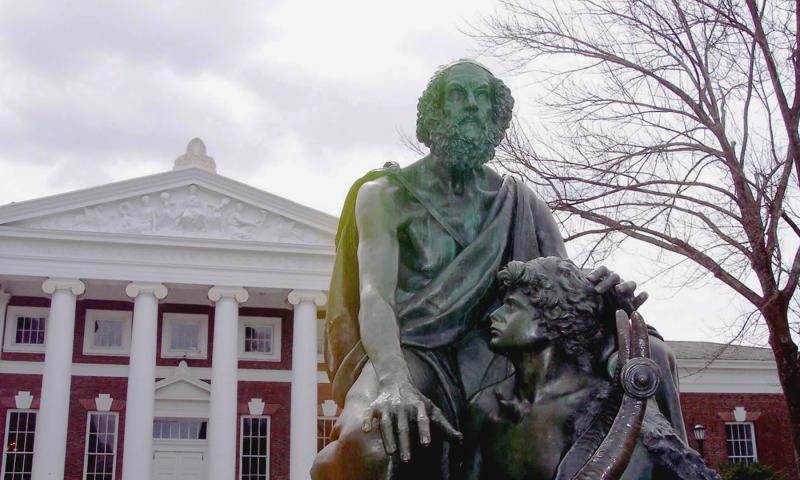 Statute of Homer in front of Old Cabell Hall