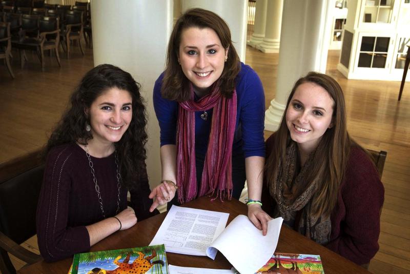 Davis Prize for Peace recipient Amanda Halacy, right, with research partners Lauren Baetsen, left, and Emily Nemec, center, worked with the Special Hope Network in Zambia.