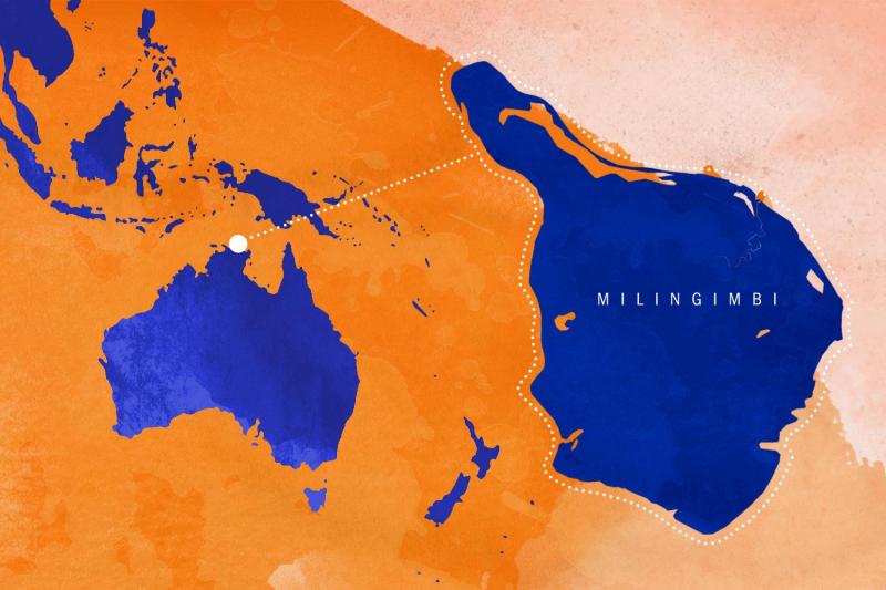 Map of Milingimbi area of Australia 