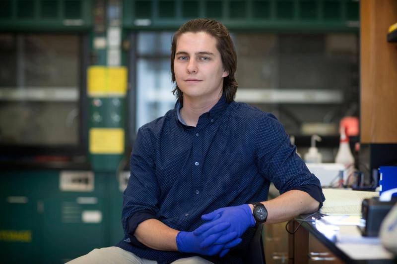 David Dent, who graduates in May with a chemistry degree, plans to pursue a career in pharmacy.