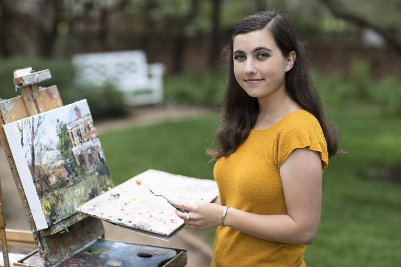 Art history and English major Lauchlan Davis took a gap year to hike the Appalachian Trail and deepened her love for painting.