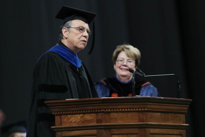 Jerome McGann, winner of the Thomas Jefferson Award for Scholarship, accepted the honor on behalf of his colleagues.