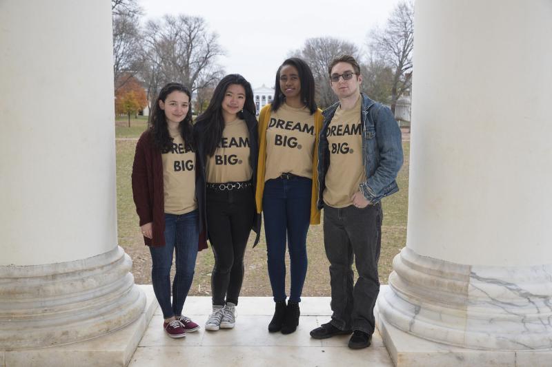 UVA QuestBridge Scholars, from left, Alara Bedir, Ara Lee, Ashli Sterling and Brandon Thompson offered advice to students who wish to follow in their footsteps.