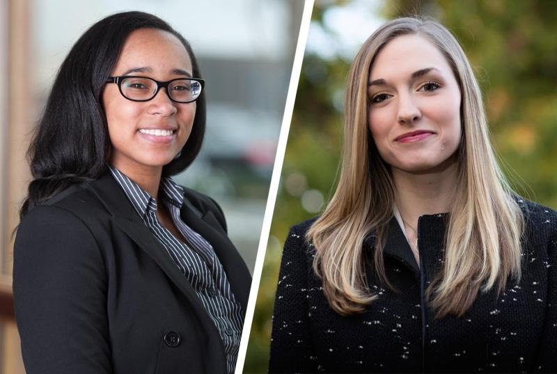 UVA students Aryn Frazier, left, and Lauren Jackson are among 32 Rhodes Scholars for 2017 nationwide.