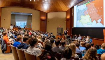 Students flocked to a teach-in on March 1 to learn more from UVA professors about what’s happening in Ukraine.