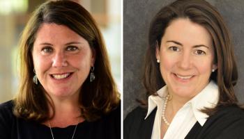 UVA politics professors Jennifer Lawless, left, and Mary Kate Cary found common ground through the bipartisan election course they co-taught in 2020. (Contributed photos)