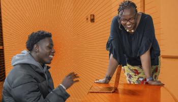 Nifasha Diomede signed up for associate professor Anne Rotich’s Swahili class to connect with his family