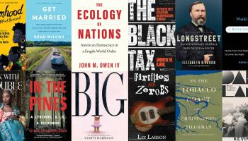 Image illustration featuring the covers of 12 books mentioned in an article listing books published by UVA Arts & Sciences faculty and alumni in the last year.