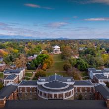 Aerial view of UVA Grounds