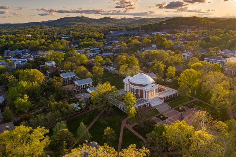 Aerial view of the University of Virginia