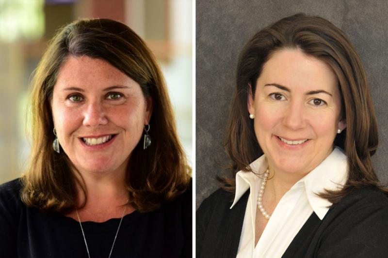 UVA politics professors Jennifer Lawless, left, and Mary Kate Cary found common ground through the bipartisan election course they co-taught in 2020. (Contributed photos)