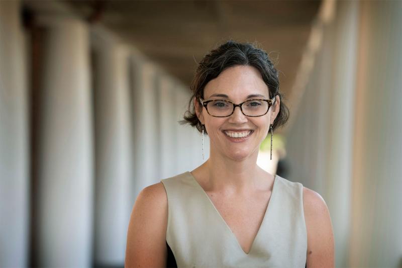 Spanish professor Allison Bigelow seems to do it all: write award-winning academic works, set her students up for success and serve in the community. (Photo by Dan Addison, University Communications)