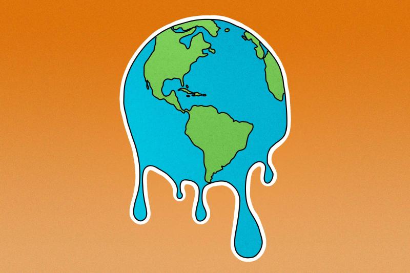 Illustration of the globe melting