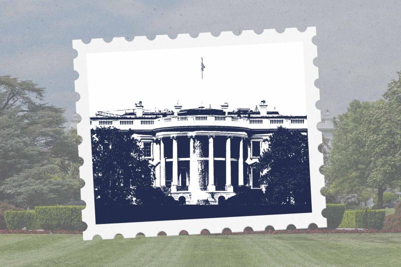 THE WHITE HOUSE - WASHINGTON, DC - SET OF 8 U.S. POSTAGE STAMPS - MINT  CONDITION