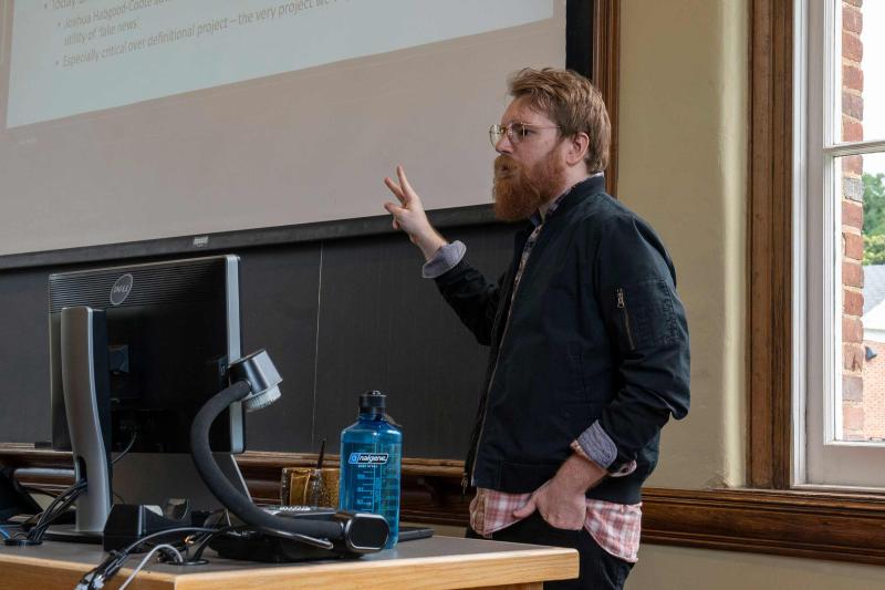 Doctoral student C.J. Oswald sailed his philosophy students across the relatively uncharted water of philosophy and fake news this summer. 