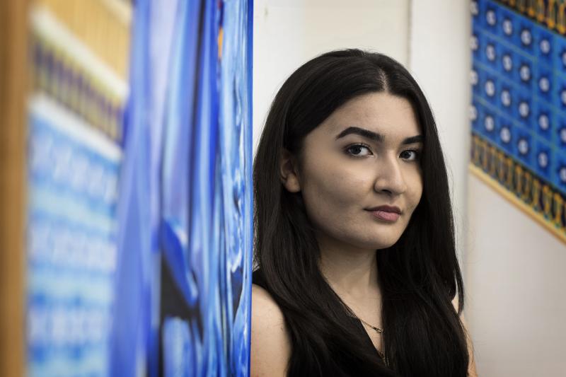 Graduate art student Zuhal Feraidon
