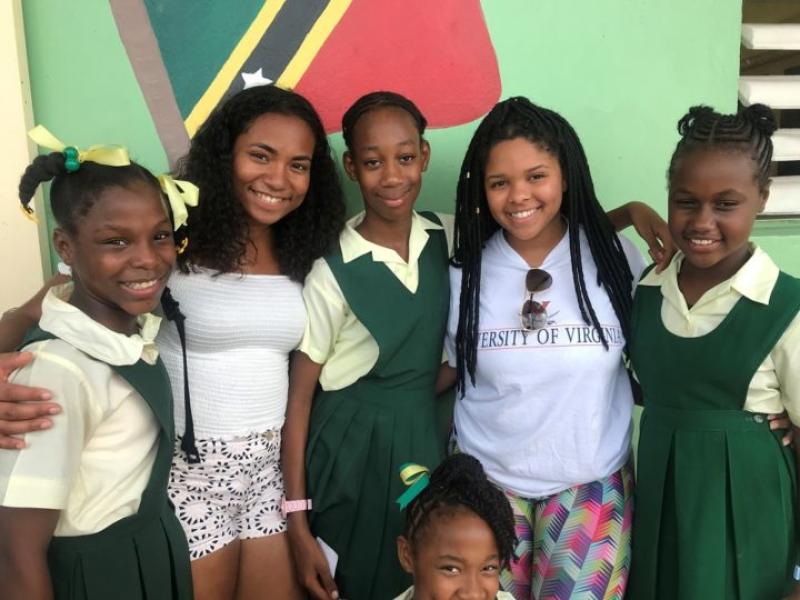 UVA students Sydney Williams and Amber Thaxton in St. Kitts during a 2018 J-Term study abroad trip.