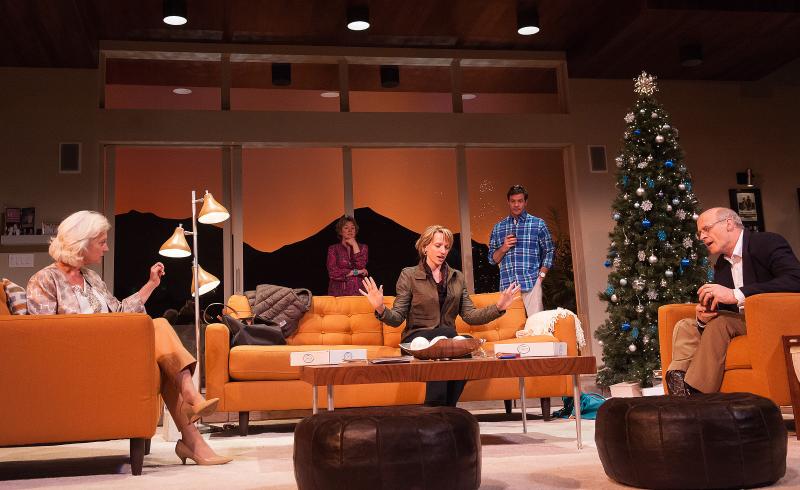 U.Va. graduate drama students Sandi Carroll (third from left) and Mike Long (fourth from left) performed in the Virginia Repertory Theatre’s production of \"Other Desert Cities\" this spring. Others in the scene (left to right) are Irene Ziegler, Melissa Jo