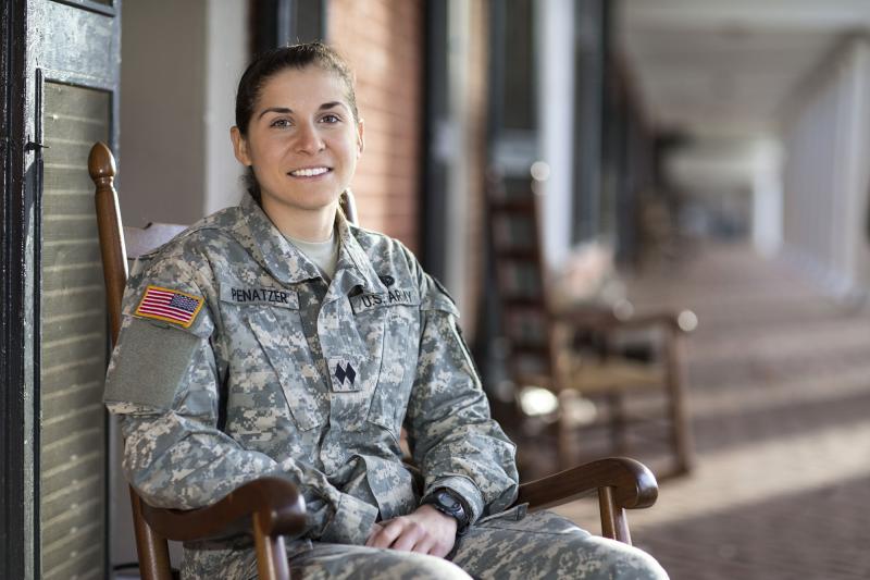ROTC Cadet and Politics and East Asian Studies major Adria Penatzer