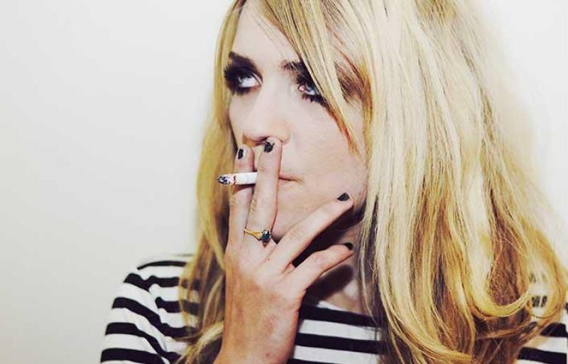 Woman smoking a cigarette