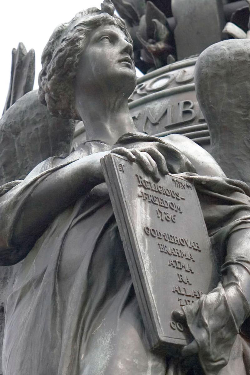 Statute of Thomas Jefferson on the north side of the Rotunda