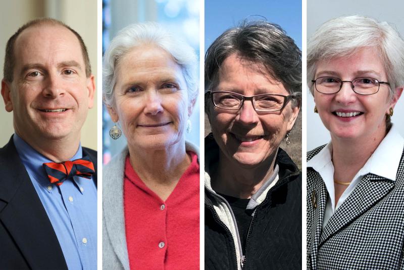 The University’s latest fellows of the American Academy for the Advancement of Science, from left: James H. Lambert, Angeline Lillard, Patricia L. Wiberg and Karen Hunger Parshall