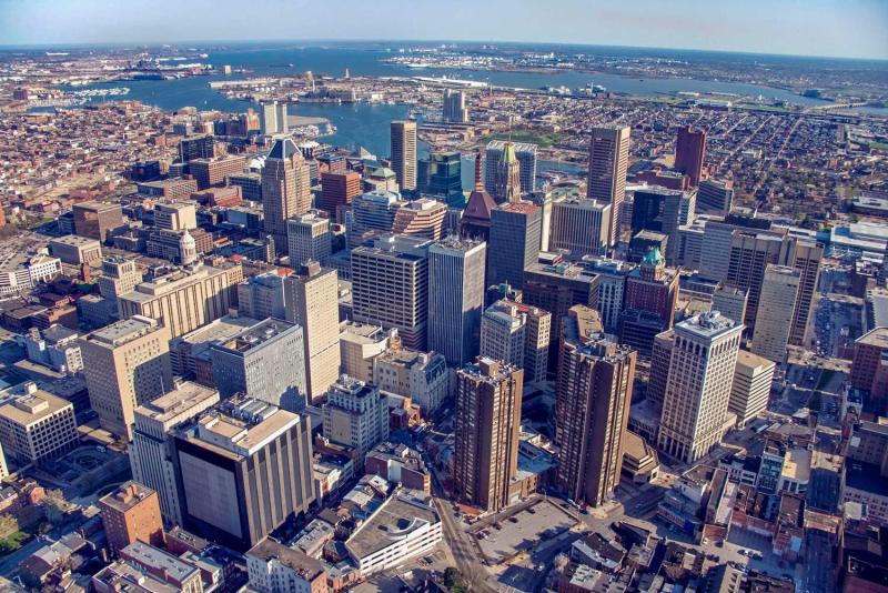 Aerial photo of Baltimore, Maryland