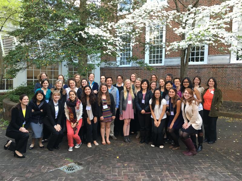  The Undergraduate Women in Economics Conference students, faculty, department advisers, organizers, and guests, including keynote speaker, Sandra Black of the Council of Economic Advisers. 