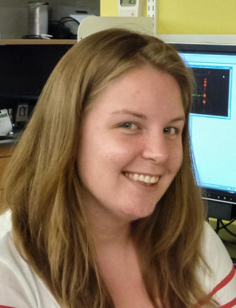 Erin Kodis, who last May earned her Ph.D. in biology, conducted the study.