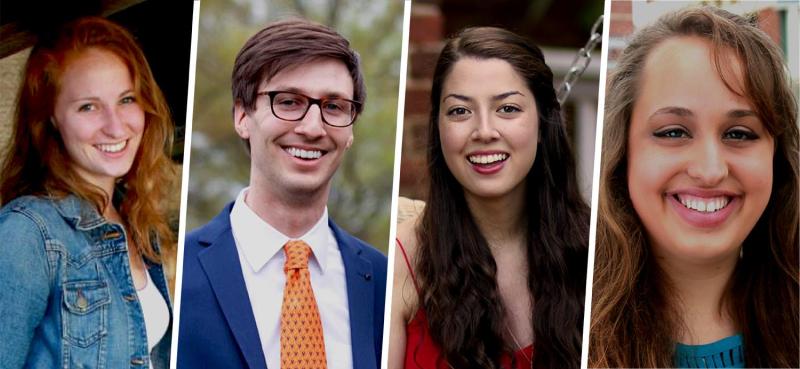 L-R: 2016 Fulbright Scholars Recipients Meghan Cioci, Zachary Peak, Shelbey Keegan and Erin Elizabeth Sutherland