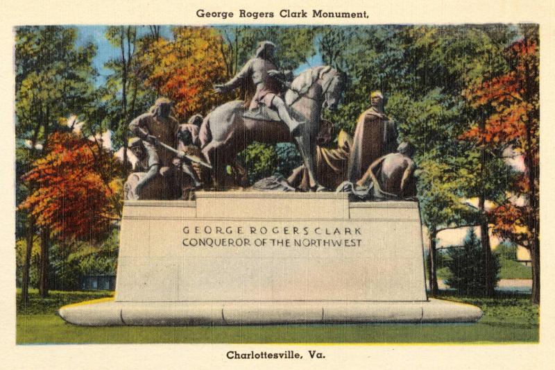In a speech celebrating the dedication of the statue of George Rogers Clark, then-UVA President Edwin Alderman lauded it as an “epic in metal and stone, of conquest and empire.”