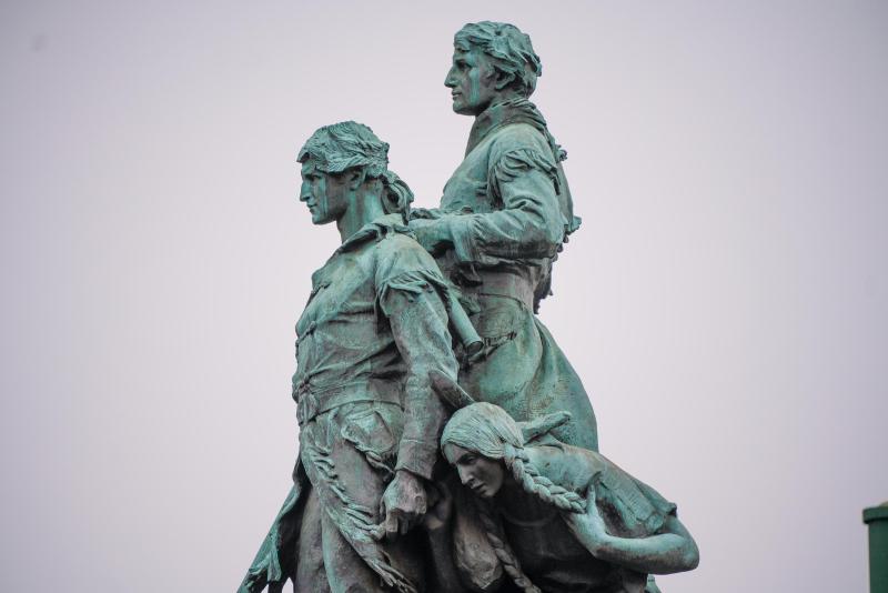 The statue of Lewis and Clark at the east end of West Main Street again casts white men as conquerors and empire buiders. 