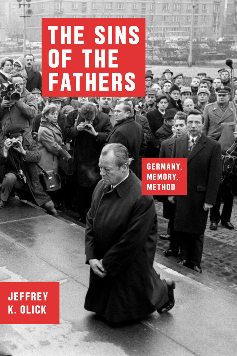 The book cover photo depicts German Chancellor Willy Brandt spontaneously kneeling at the Warsaw Ghetto Memorial in 1970.