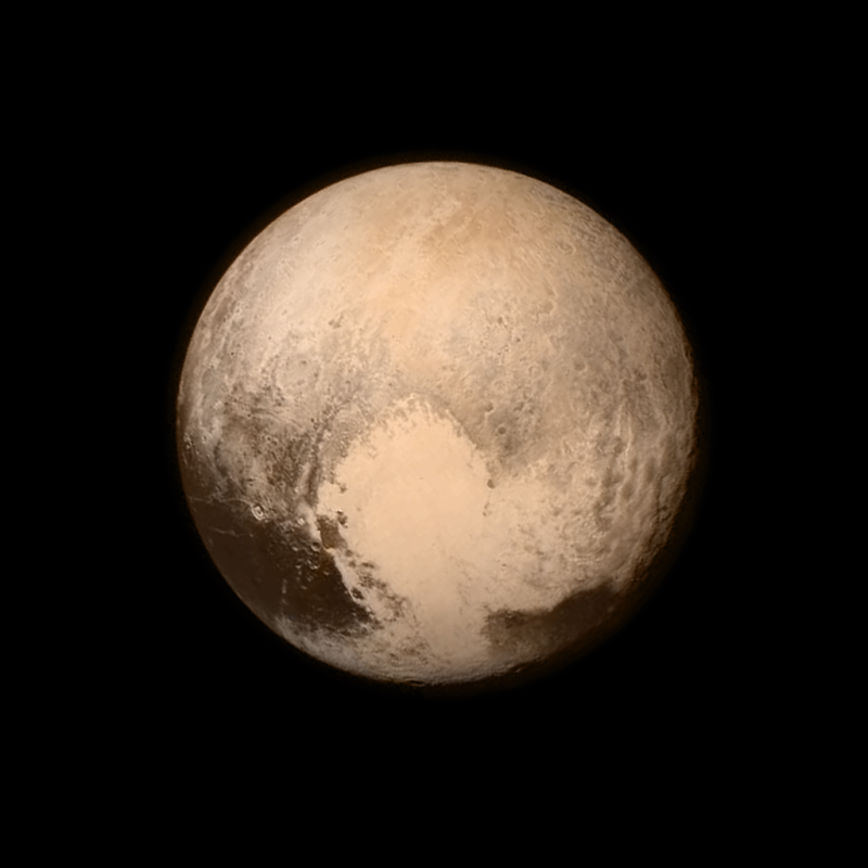 Pluto, as viewed by the New Horizons spacecraft on July 14, 2015