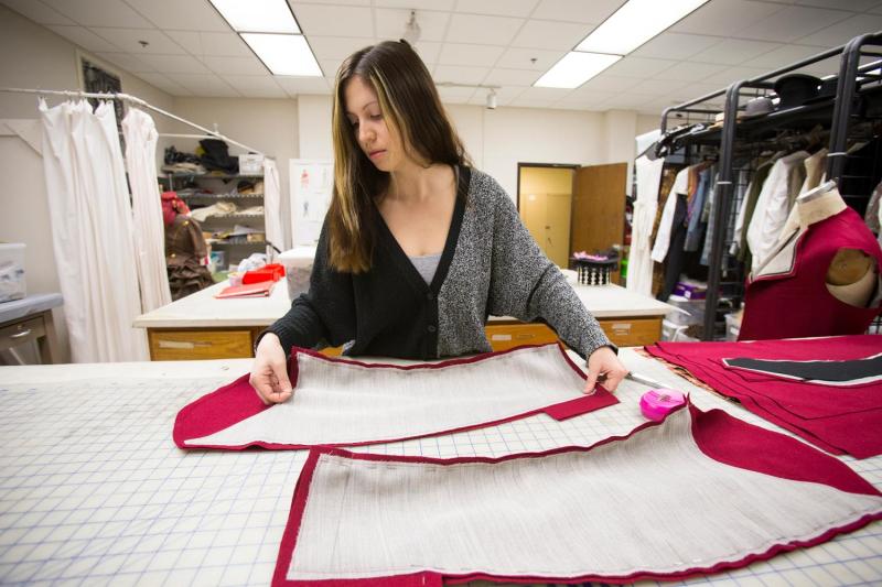 Lindsay Hinz, shown here while earning her master’s degree in costume design and technology from UVA, is now a costume technologist on Broadway. 