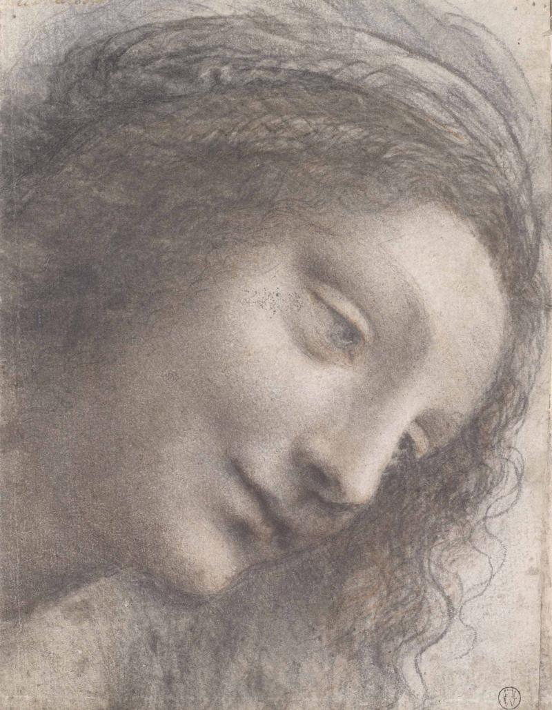 “The Head of the Virgin in Three-Quarter View Facing Right,” now at The Metropolitan Museum of Art, highlights da Vinci’s focus on subtle facial expressions. 