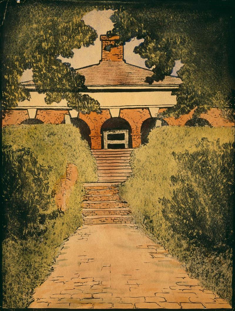Untitled (University of Virginia), 1912-1914, Georgia O’Keeffe, Watercolor on paper 11 7/8 x 9 (30.16 x 22.86)