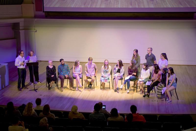 First-year students in the new curriculum discussed their assignment for a new charter, or “declaration,” for a 21st-century university.