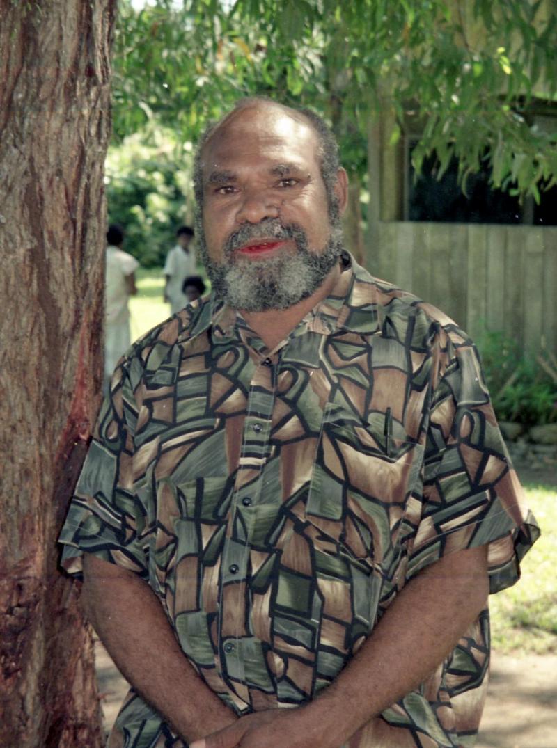 Bernard Narokobi, depicted here in 1998, helped compose the constitution for his country, Papua New Guinea, which gained independence in 1975.