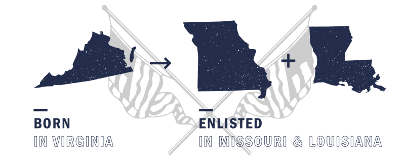 \"Born in Virginia - Enlisted in Missouri and Louisiana\"