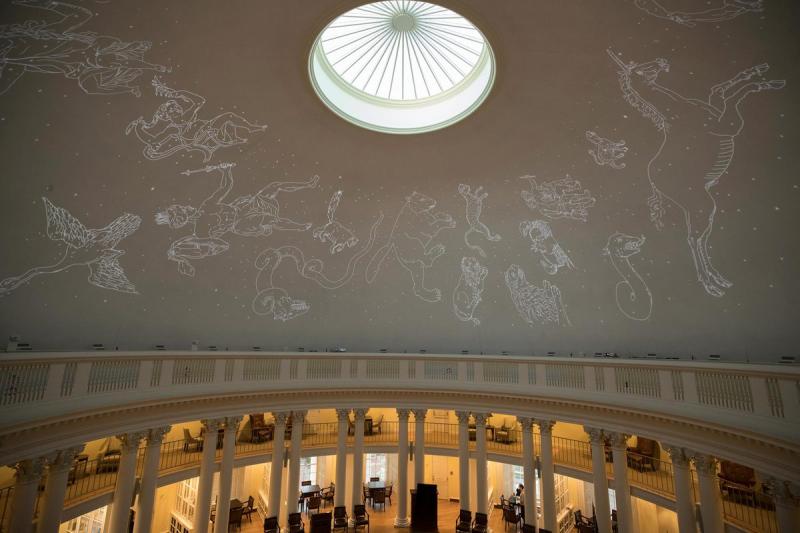 The Ph.D. candidates traced the images of constellations based on Flamsteed’s celestial atlas and star catalog.