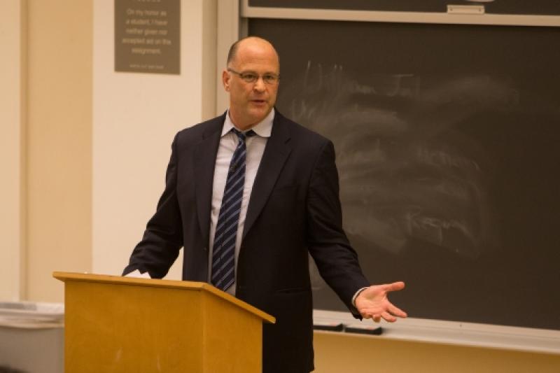 Professor of Practice Jerry White lecturing at UVA