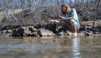 Davis Coffey was drawn to develop a unique measuring method: listening for methane bubbles.