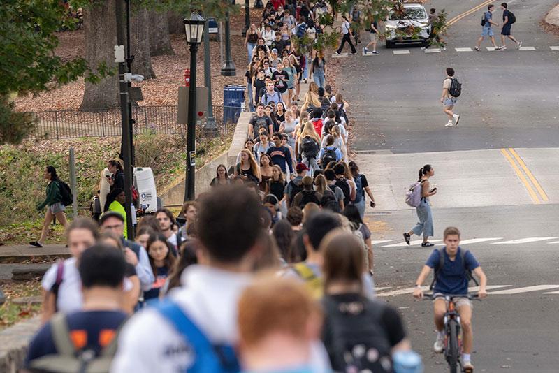 Students walking to class