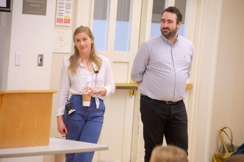 Data journalists Walt Hickey (senior editor for Business Insider and author of Numlock News) and Ella Koeze (FiveThirtyEight))